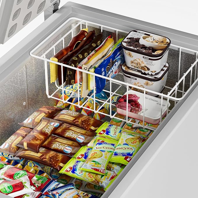 17.5 Inch Chest Freezer Organizer Storage Baskets Bins Metal Wire, Settle - Image 5
