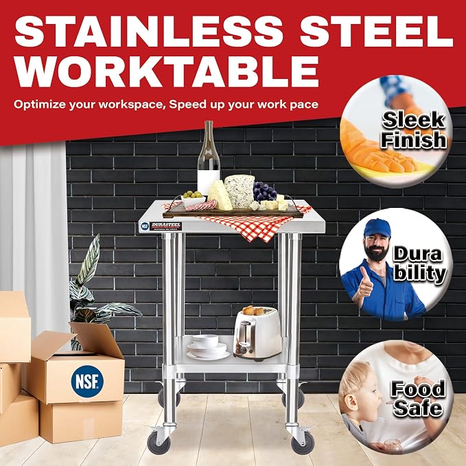DuraSteel 24x18 NSF Stainless Steel Cart - Image 2