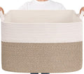 Goodpick Large Woven Blanket Basket 105L, Dirty Clothes, Extra Large Rectangle by Goodpick