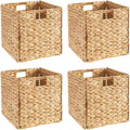 Ornavo Home 13 x 13 Inch Water Hyacinth Baskets Set of 4 – Handwoven by OrnavoHome