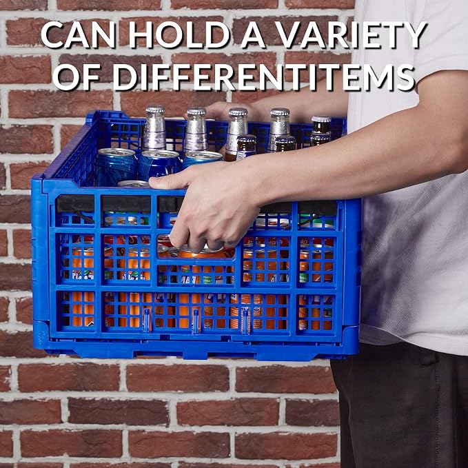 Collapsible Storage Crates, 52 Liter Heavy Duty Foldable Plastic Crates - Image 3