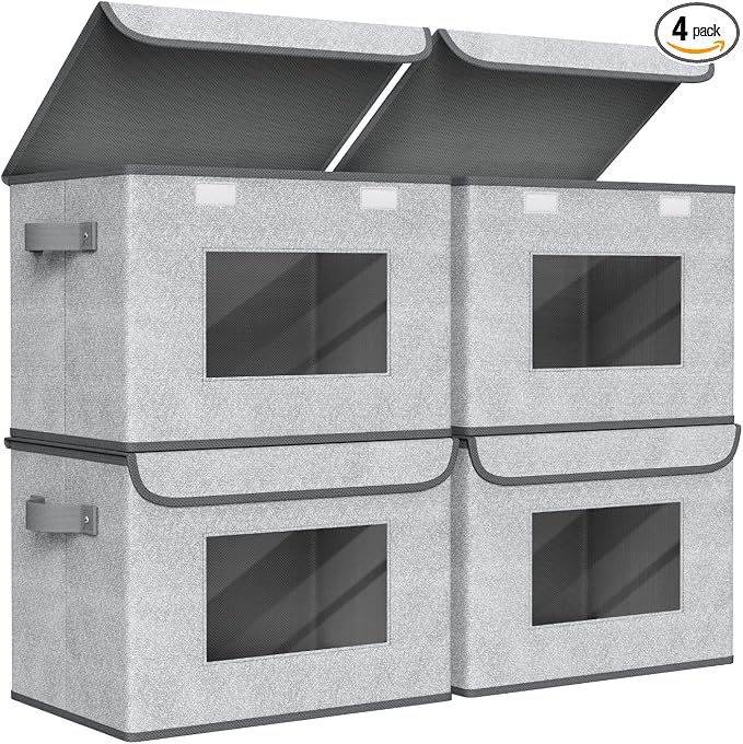 Univivi Fabric Foldable Storage Boxes Large Collapsible Stackable Storage Bins by Univivi