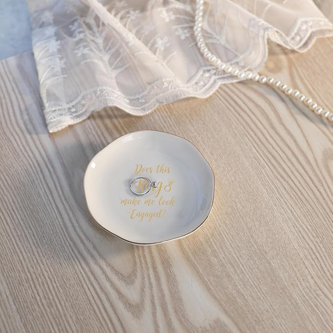 HOME SMILE Engaged Ring Dish-Does This Ring Make Me Look Engaged Trinket Dish- - Image 2