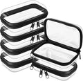Sanwuta 6 Pcs Clear Hard Zipper Case Hard Plastic Zipper Pouches Transparent by Sanwuta