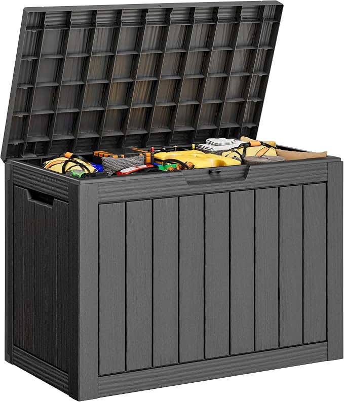 45 Gallon Outdoor Storage Deck Box Waterproof, Garden Tool, Backyard Cushion by WTFGO