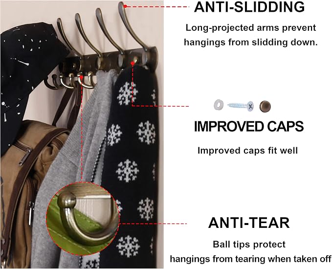 Dseap Coat Rack Wall Mounted - Image 8