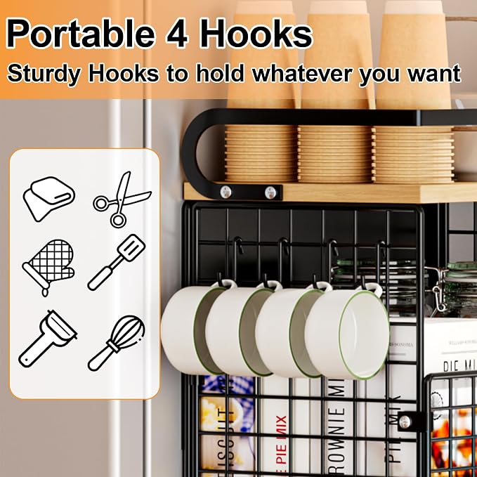 Magnetic Shelf for Fridge, Kitchen Storage Basket for Onion, Fruit and - Image 4
