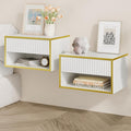 4ever2buy Floating Nightstand Set of 2, Modern Wall Mounted Nightstand by 4ever2buy