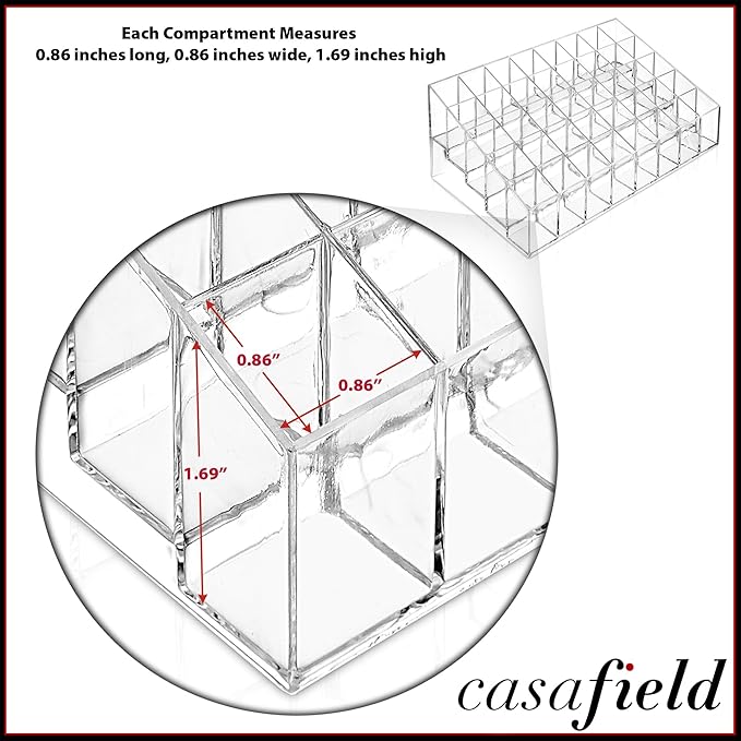 Casafield 40 Slot Acrylic Lipstick & Makeup Organizer - Image 4