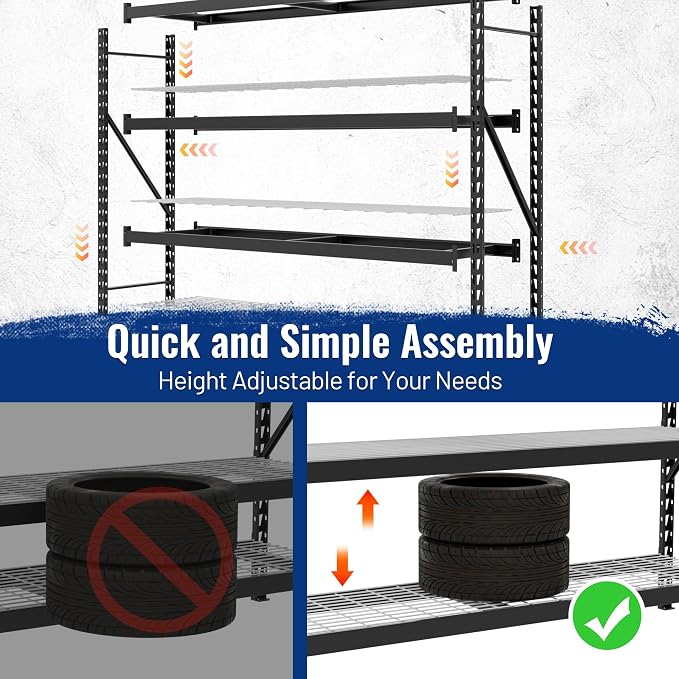 WORKPRO 8000LBS Storage Shelves, Heavy-Duty Metal Shelving Unit, Adjustable - Image 6