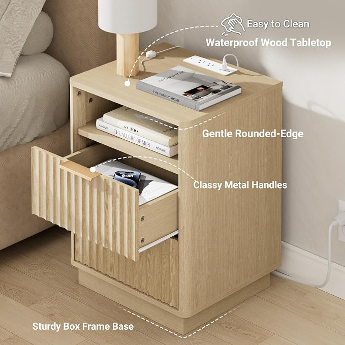Fluted Night Stand Set of 2 - Image 5