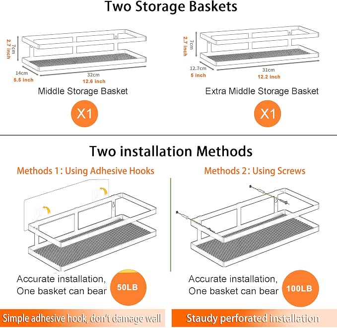 PUSDON Hanging Storage Baskets Organizer Wall Mount, Metal Wire Storage Bin Rack - Image 5