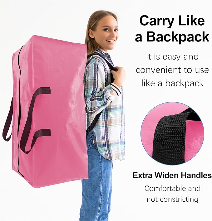 6 Pack Heavy Duty Large Moving Bags W/Backpack Straps - Image 4