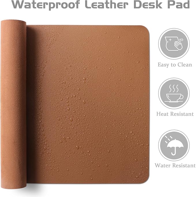 Aothia Leather Desk Pad Protector, Office Mat, Large Mouse Pad, Laptop Desk Pad - Image 2