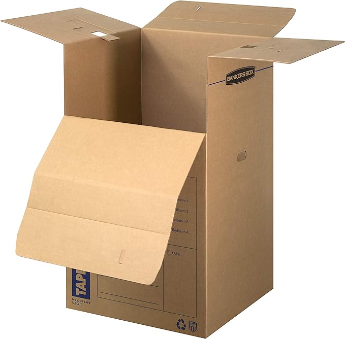 Bankers Box Tall Wardrobe Box 3 Pack, Tape-Free Design, 24-in x 24-in x 40-in - Image 3