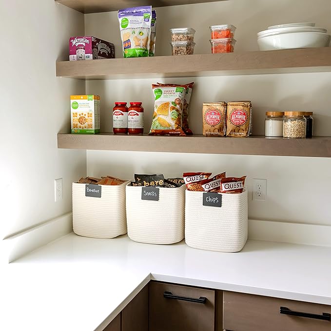 NaturalCozy Storage Cubes 11 Inch Cotton Rope Woven Baskets - Image 4