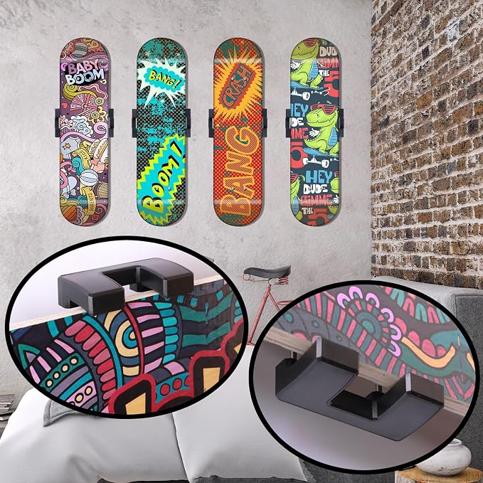 Skate deck wall mount, 360° rotatable skateboard wall mount, Floating Display - Image 4