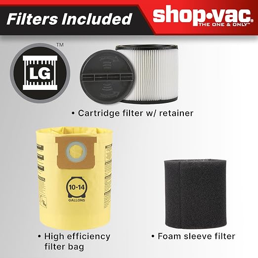 Shop-Vac 5801411 14-Gallon Wet/Dry Shop Vacuum, 5.5 Peak HP, 2.5 Inch Diameter - Image 8