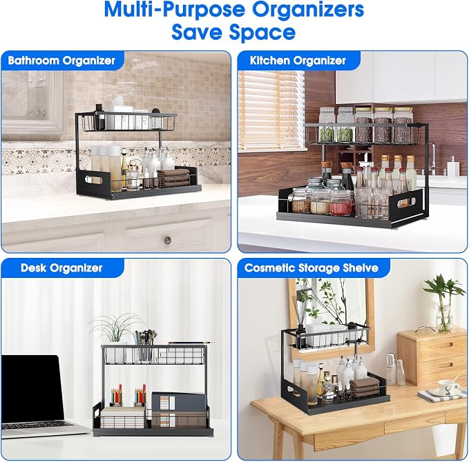 Under Sink Organizer, 2 Tier Under Sink Organizers and Storage Multi-Purpose - Image 4
