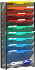 samstar 10 Tier Wall File Organizer, Hanging Wall Mount File Holder Paper by Samstar
