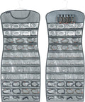 Hanging Jewelry Organizer Dual Sided 84 Clear Pockets and 6 Hook Loops Storage by ANZORG