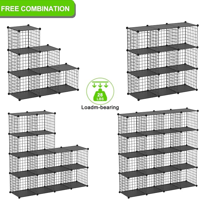 TUMUCUTE Wire Cube Storage Organizer, 20-Cube Metal Storage Shelves Bookshelf - Image 4