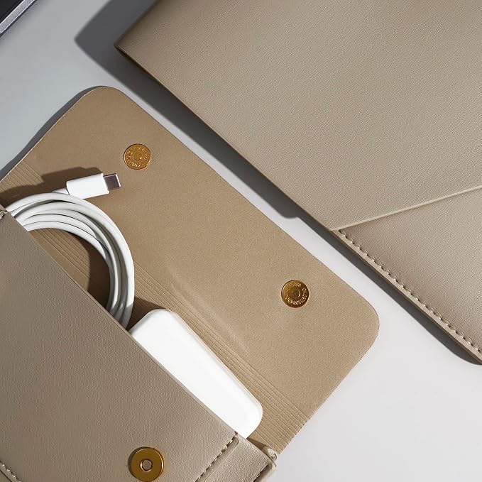 PU Leather Laptop Sleeve 16 Inch Compatible - Image 6