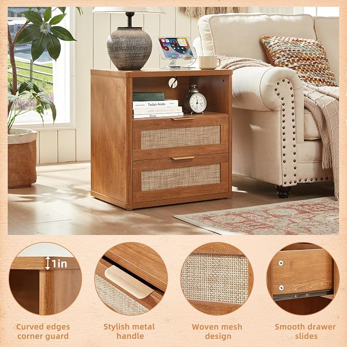 LEYAOYAO Rattan Night Stand - Image 7