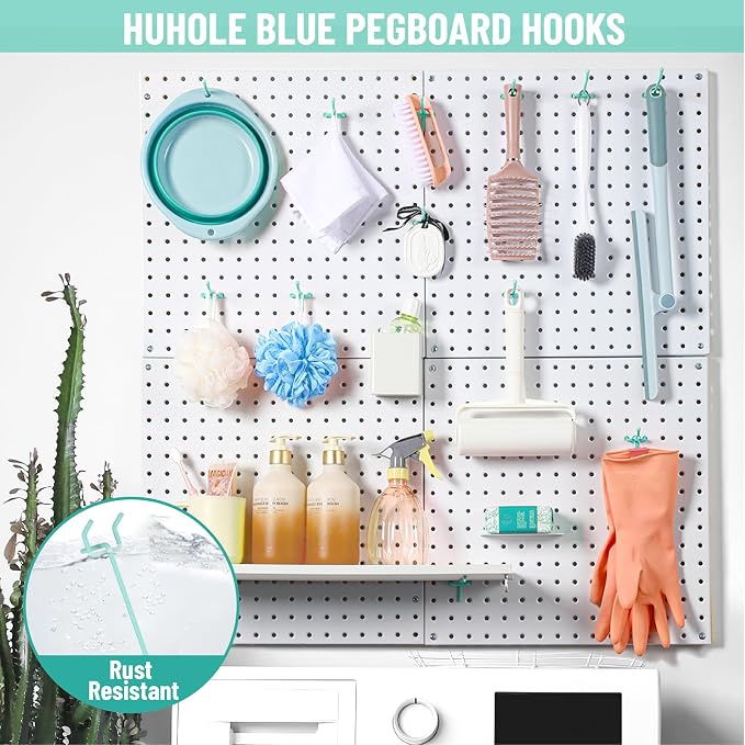 HUHOLE Pegboard Hooks 4 Inch 50PC, Fit 1/4" or 1/8" Pegboard, Ideal Peg Board - Image 5