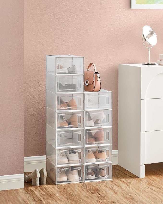 SONGMICS Shoe Boxes, Stackable Clear Plastic Boxes - Image 3