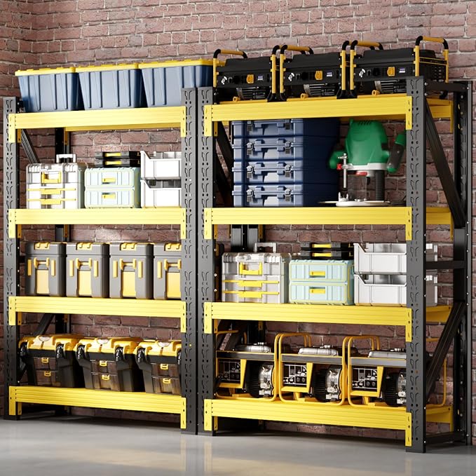 60" W Garage Shelving, 4-Tier Heavy Duty Storage Shelves Unit - Image 3
