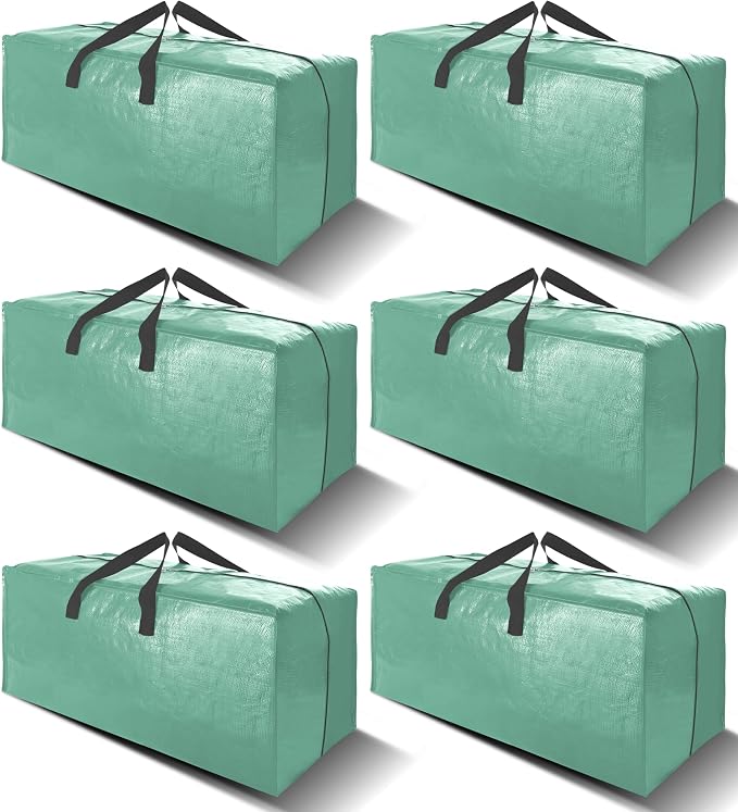 6 Pack Heavy Duty Extra Large Moving Bags W/Backpack Straps by VELVETSURE