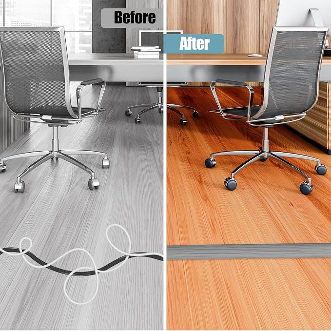 Floor Cord Cover Self Adhesive Cord Hider, 20FT Cable Management, Extension - Image 5