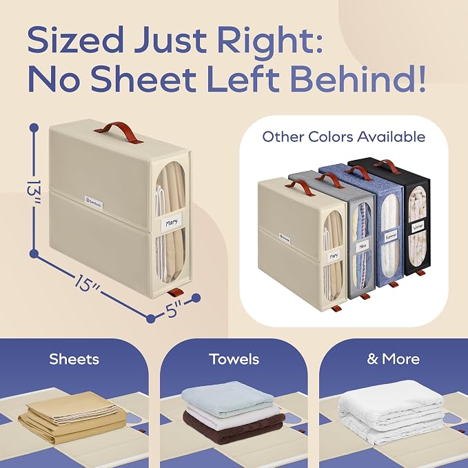 4x Bed Sheet Organizer Storage Boxes - Image 4