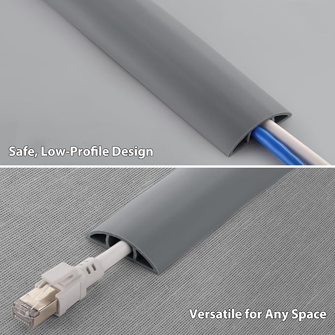 ZhiYo 3.6ft Cord Covers for Wires on Floor, Soft PVC Cable Cover Cable Protector - Image 3
