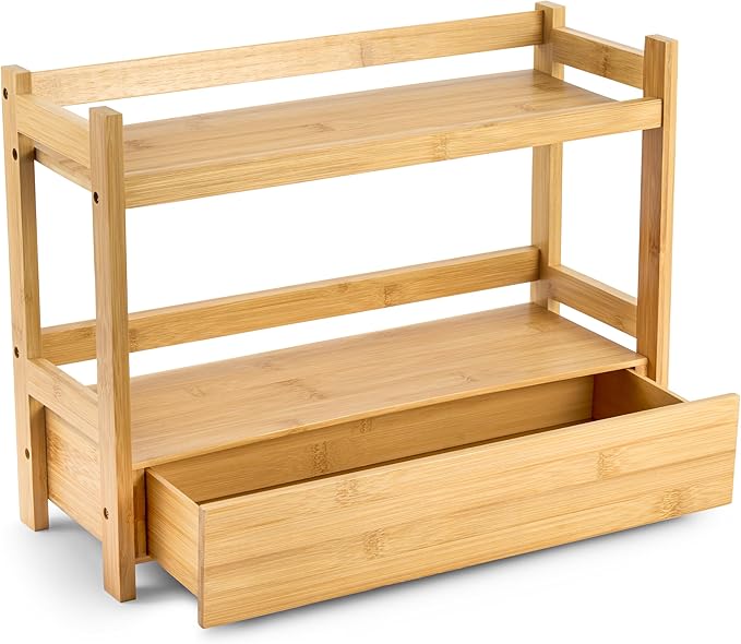 Sorbus Bamboo Bathroom Counter Organizer – 2-Tier Shelf - Image 8