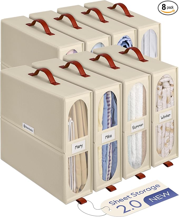 8x Bed Sheet Organizer Storage Boxes by Unknown