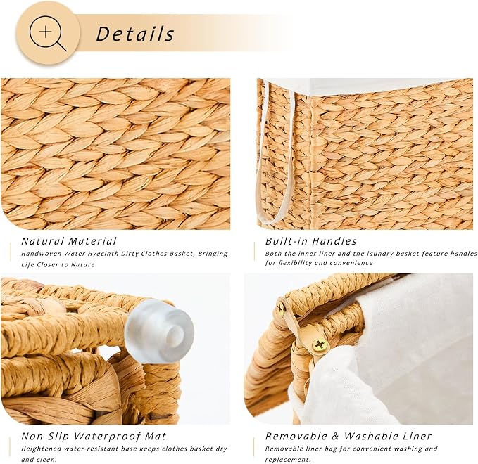 Handwoven Slim Laundry Hamper - Image 7
