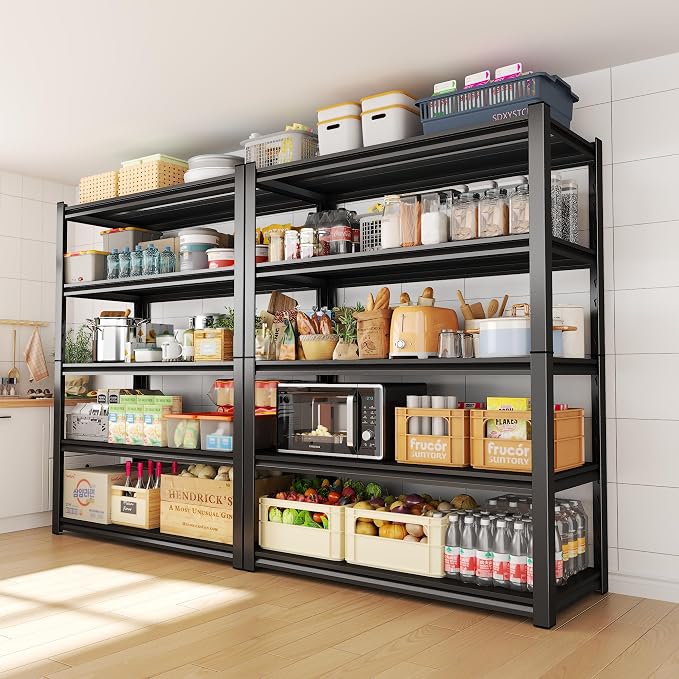 Kitchen Storage Rack，5 Tier Shelving Unit，Metal Adjustable Shelf，1650LBS Steel - Image 2
