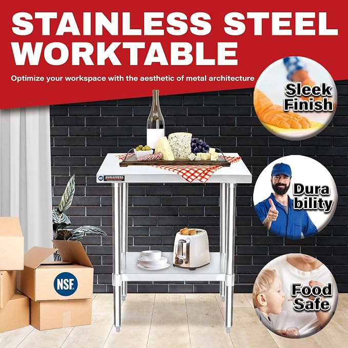 DuraSteel 24x30 Stainless Steel Work Table - Image 2