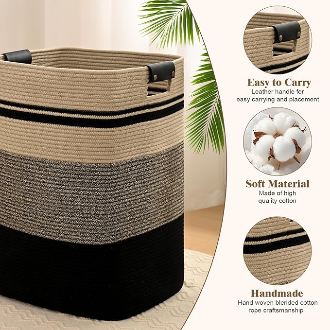 Laundry Hamper, 75L Tall Laundry Basket - Image 5