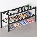 Smiry Bamboo Shoe Rack for Closet, 2 Tier Long Wooden Stackable Shoe Organizer by Smiry