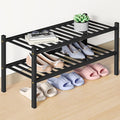 Smiry Bamboo Shoe Rack for Closet, 2 Tier Wooden Stackable Shoe Organizer by Smiry