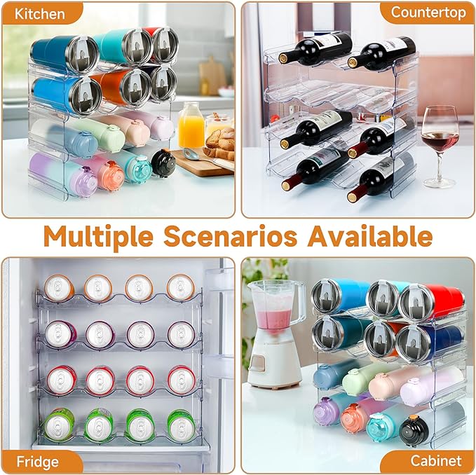 Stackable Water Bottle Organizer, Large Compartment Water Bottle Holder - Image 6