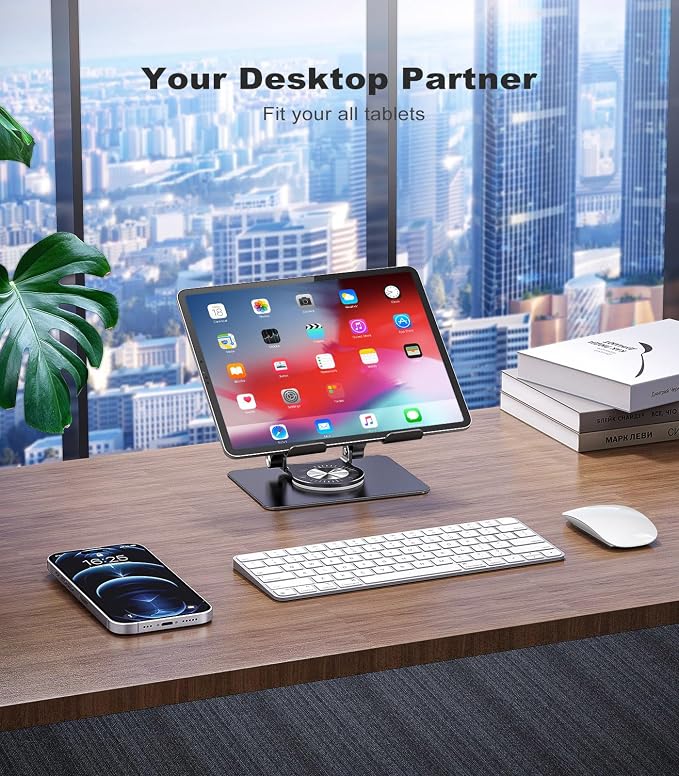 Swivel Tablet Stand with 360 Rotating Base, Adjustable Holder - Image 8