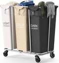 PLKOW Laundry Sorter 3 Section, 220L Large Laundry Cart by PLKOW