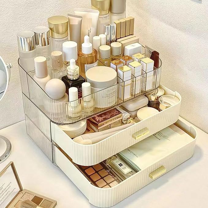 MIUOPUR Makeup Organizer with Stackable Drawers, Bathroom Vanity Organizers and - Image 5