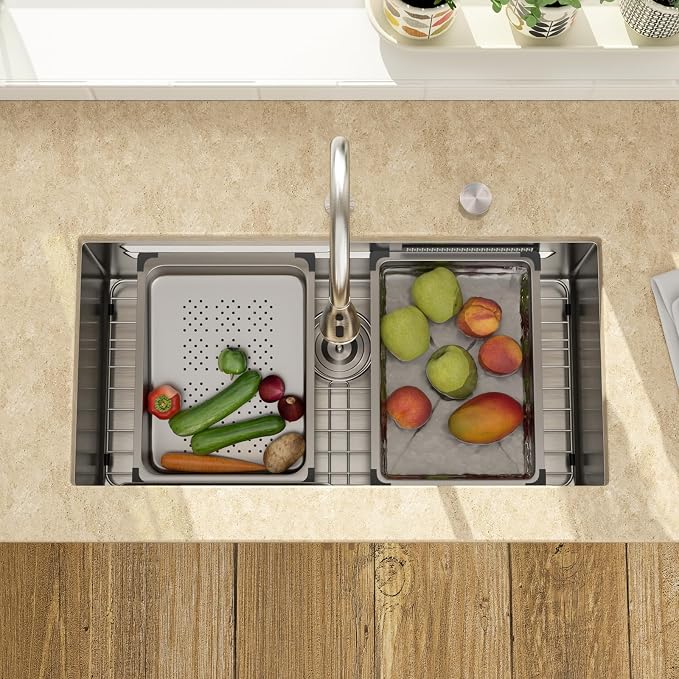 Lordear 30 Inch Undermount Waterfall Kitchen Sink - Image 2