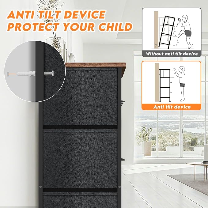 Curved Profile Dresser for Bedroom, Chest of Drawers, 10 Storage Drawers - Image 5