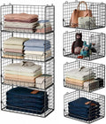 4-Tier Extra Height Stackable Closet Organizer – Foldable Storage Bins by Jakyitvi